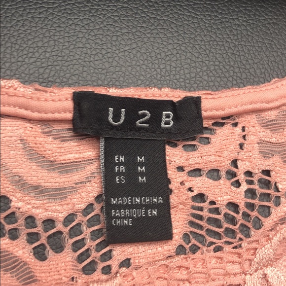 Pink cold shoulder lace dress shirt - Picture 4 of 6